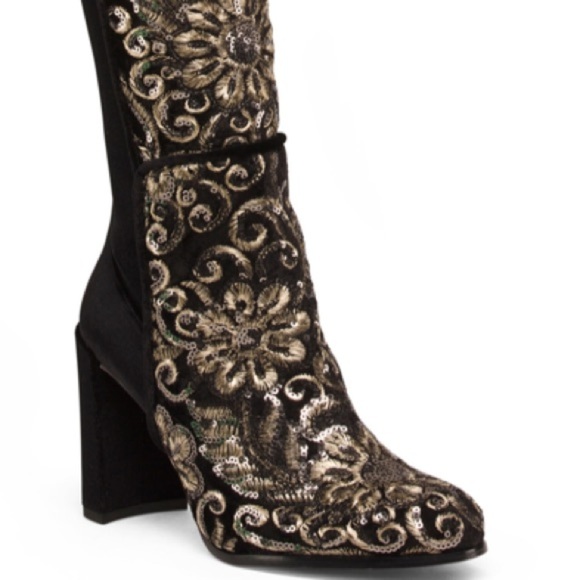 Stuart Weitzman To The Knee Boots - embroidery - Picture 3 of 8